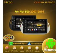Hizpo 9'' Android 13 8+128G Car Radio Stereo For Fiat 500 With GPS Navigation Steering Wheel Control Multimedia Carplay& Auto BT S6-B add AHDC2