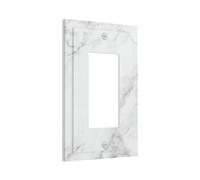 HIZUWKY Decorative Gray White Marble Print Light Switch Wall Plate Cover 1 Gang Single Rocker Grey Electrical Socket Outlet Faceplate Receptacle Switchplate for Bedroom Bathroom Kitchen (Plastic)