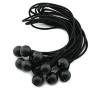 HJ Garden 12pcs 12 Inches (30cm) Ball Bungee Cords Black Elastic String Canopy Tarp Tie Down Straps Tent Fix Rope