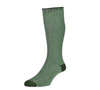 HJ Hall 2 Pairs Gents Indestructible Fancy Marl Half Hose Socks HJ4, Lovat, 11-13