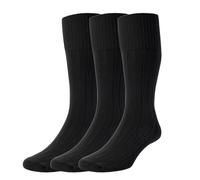 HJ Hall Cushion Sole Work Socks (for Boots) - HJ7 (3-Pair), Indestructible Half Hose Heavy-Duty Nylon & Wool Blend Men's Socks for Outdoors, Construction, & Farming (Black, UK 6-11)