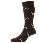 HJ Hall HJ62 Cotton Rich Cow Design Socks / UK 6-11 (Dark Brown)