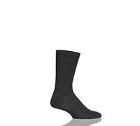 HJ Hall Men's Bamboo Softop Socks, Black, 7-10 (Size: 6-11)