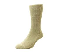 HJ Hall Men's Cushioned Sole Wool Softop Socks, Beige (Oatmeal), 7-10 (Size: 6-11)