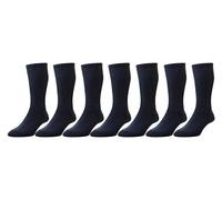 HJ Hall Men's Diabetic Cotton Socks (HJ1351) in Navy (7 Pair Pack) in 11-13 UK