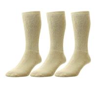 HJ Hall Men's Diabetic Cotton Socks (HJ1351) in Oatmeal (3 Pair Pack) in 4-7 UK