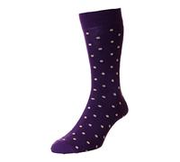 HJ Hall Men's Pack of 1 Sennan Spot Design Bamboo Socks (Mulberry) 6-11