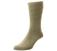HJ Hall Men's Thermal Wool Softop Socks, Taupe, Size 6-11