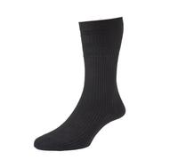 HJ Hall SOFTOP EXTRA EXTRA WIDE TOP Sock COTTON 11-13Black