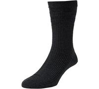 HJ Hall Softop HJ190 Extra Wide Soft Top Wool Rich Socks/UK Sizes 6-11 and 11-13 (UK 6-11 Eur 39-45, Black)