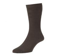 HJ Hall SoftopTM HJ91 The Original Cotton Rich Non Elastic Socks UK 6-11, 11-13 and 13-15 (UK 6-11 Eur 39-46, Dark Brown)