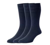 HJ Hall Women's Bamboo Original Softop Socks - HJ910 (3-Pair), Super Soft Ventilated Breathable Non-Elastic Top No Mark Diabetic Socks for Oedema, Sensitive, & Blister Prone Feet (Navy, UK Size 4-7)