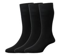 HJ Hall Women's Original Cotton Softop Socks - HJ91 (3-Pair), Ventilated Breathable Non-Elastic Top Diabetic Socks for Sensitive, Blister Prone, & Swollen Feet (Black, UK Size 4-7)
