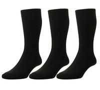 HJ Hall's Men's Diabetic Cotton Socks (HJ1351) in Black (3 Pair Pack) in 4-7 UK