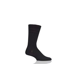 HJ191 Hall Ladies Softop EXTRA WIDE Loose Cotton Rich Socks Black 4-7