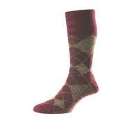 HJ96 Hall Mens Softop Loose Wool Rich Socks 1PK Burgundy 6-11