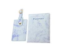Hja Boutiques UK Passport Holder & Luggage Tag Set,PU Marble Passport Case,Passport Cover for Easy Organization Durable Design for Travel Enthusiasts