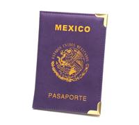Hja Boutiques UK PU Passoport Cover,Mexican Passport Protector,Ticket Holder Leather Thin Portable Passport for Men,Women Passport Case