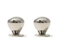 Hja Boutiques UK Titanium Silver Simple Retro Cabinet Pulls Single Hole Elegant Minimalist Design with Premium Metallic Finish(Silver,31 * 35mm)