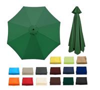 HJAFPPX Sun Umbrella Replacement Cloth, Replacement Parasol Fabric Cover 2/2.3/2.5/2.7/3/3.50M + 6 Arms/8 Arms Replacement Parasol Canopy For Garden Umbrella(Green,9.8ft(300cm)/8 arms)