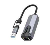 Hjatirace 5gb Network Card | 5gbps High-Speed Double-Ports - Wired 45 Gigabit Card Ethernet Adapter | for Computer Tablet Video Conferencing Live Streaming Internet Connection