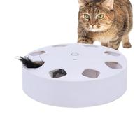 Hjatirace Automatic Interactive Cat Toy, Cat Exercise Toys Whack Game, Rechargeable Interactive Toys, Cat Games Feather Toy, Fun Interactive Cat Games, Easy To Use, Portable for Indoor Cats