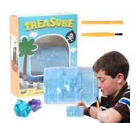 Hjatirace Gem Dig Kit,Treasure Box Shape Dig for Gems - Excavate, & Reveal, Crystal Digging Set, Gemstone Stem Science Kit for Girls and Boys