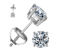 Hjatirace Gem Ear Studs | 2 Carat Lab Grown Gem Stud Earrings for Women - 1 Pair Silver Brilliant Fashion Jewelry for Wife Girlfriend Sisters Friends Mother