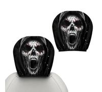 Hjatirace Halloween Headrest Cover Elastic Universal Spooky Skull