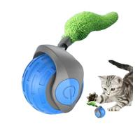 Hjatirace Interactive Cat Toys, Cat Chasing Interactive Ball Tail Toy, Moving Cat Intelligent Teasing Ball, Two Speed Adjustment, Automatic Moving Cat Toy Ball, Easy To Use, Portable for Kittens