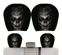 Hjatirace Scary Headrest Covers Spooky Halloween Interior Accessories