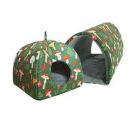 Hjatirace Small Animal Bed, Machine Washable, 2 Pieces, Soft Plush Rabbits Hideaway, Guinea Pig Hi-de Out Bed And Tunnel, Travel Friendly, For Rabbits, Animals, Indoor