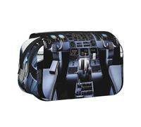 HJBNW Airplane Cockpit Pencil Case Multi- Slot Pencil Pouch Big Capacity Pencil Bag Portable Makeup Bag for Men Women