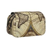HJBNW Ancient Map World Globe Pencil Case Multi- Slot Pencil Pouch Big Capacity Pencil Bag Portable Makeup Bag for Men Women