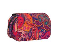 HJBNW Ethnic Tribal Classics Floral Pencil Case Multi- Slot Pencil Pouch Big Capacity Pencil Bag Portable Makeup Bag for Men Women