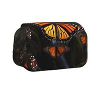 HJBNW Monarch Butterflies Pencil Case Multi- Slot Pencil Pouch Big Capacity Pencil Bag Portable Makeup Bag for Men Women