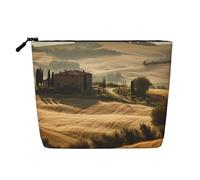 HJBNW Travel Makeup Bag for Women Large Capacity Cosmetic Bags Waterproof Portable Toiletry Bag View of Typical Tuscany Landscape Make Up Bags with Zipper Aesthetic Makeup Organizer for Ladies Gift