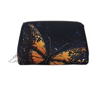 HJBNW Travel Makeup Bag Large Capacity Cosmetic Bags Waterproof Portable Toiletry Bag Butterfly Wave Make Up Bags with Zipper Aesthetic Makeup Case Organizer for Women, Silver, One Size