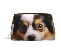 HJBNW Travel Makeup Bag Large Capacity Cosmetic Bags Waterproof Portable Toiletry Bag Papillon Lying on Tummy Make Up Bags with Zipper Aesthetic Makeup Case Organizer for Women, Gold, One Size