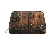 HJBNW Travel Makeup Bag Large Capacity Cosmetic Bags Waterproof Portable Toiletry Bag Rustic Stall Wooden Door Make Up Bags with Zipper Aesthetic Makeup Case Organizer for Women, Silver, One Size