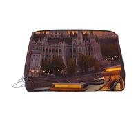 HJBNW Travel Makeup Bag Large Capacity Cosmetic Bags Waterproof Portable Toiletry Bag Sunset in Budapest Make Up Bags with Zipper Aesthetic Makeup Case Organizer for Women, Silver, One Size
