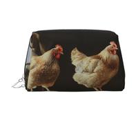 HJBNW Travel Makeup Bag Large Capacity Cosmetic Bags Waterproof Portable Toiletry Bag Three Chickens Make Up Bags with Zipper Aesthetic Makeup Case Organizer for Women, Silver, One Size