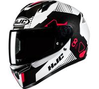 HJC C10 Aspa Helmet, black-white-red, size M for Men