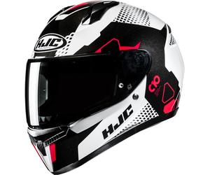 HJC C10 Aspa Helmet, black-white-red, size M for Men