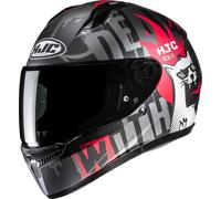 HJC C10 Fop Helmet, grey-white-red, size M for Men