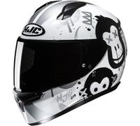 HJC C10 Geti Youth Helmet, black-white-silver, size 3XS for Kids