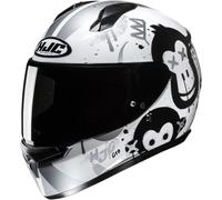 HJC C10 Geti Youth Helmet, black-white-silver, size S for Kids