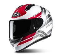 HJC C10 Hiper Helmet, grey-white-red, size L for Men