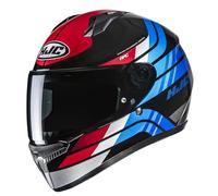 HJC C10 Hiper White Blue Red MC21 Full Face Ece22.06 Rated Motorcycle Helmet (XL)