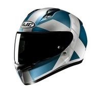 HJC C10 Tez Full Face Motorcycle Helmet Motorbike Scooter ACU Gold Crash Lid Blue (XXL)